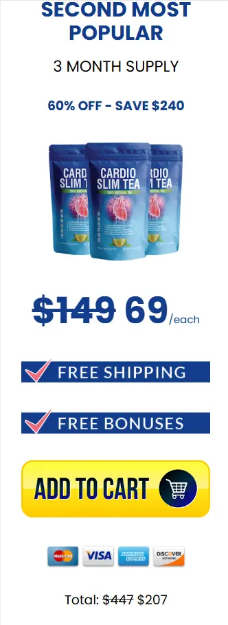 Cardio Slim Tea three bottles order